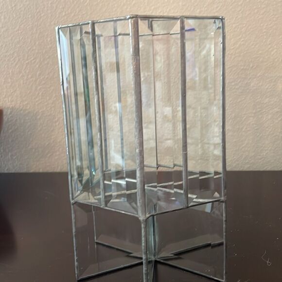 LEADED GLASS VASE OR ACCENT PIECE - Picture 5 of 5